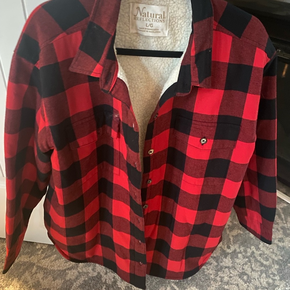 Natural Reflections Red and Black Checkered Jacket